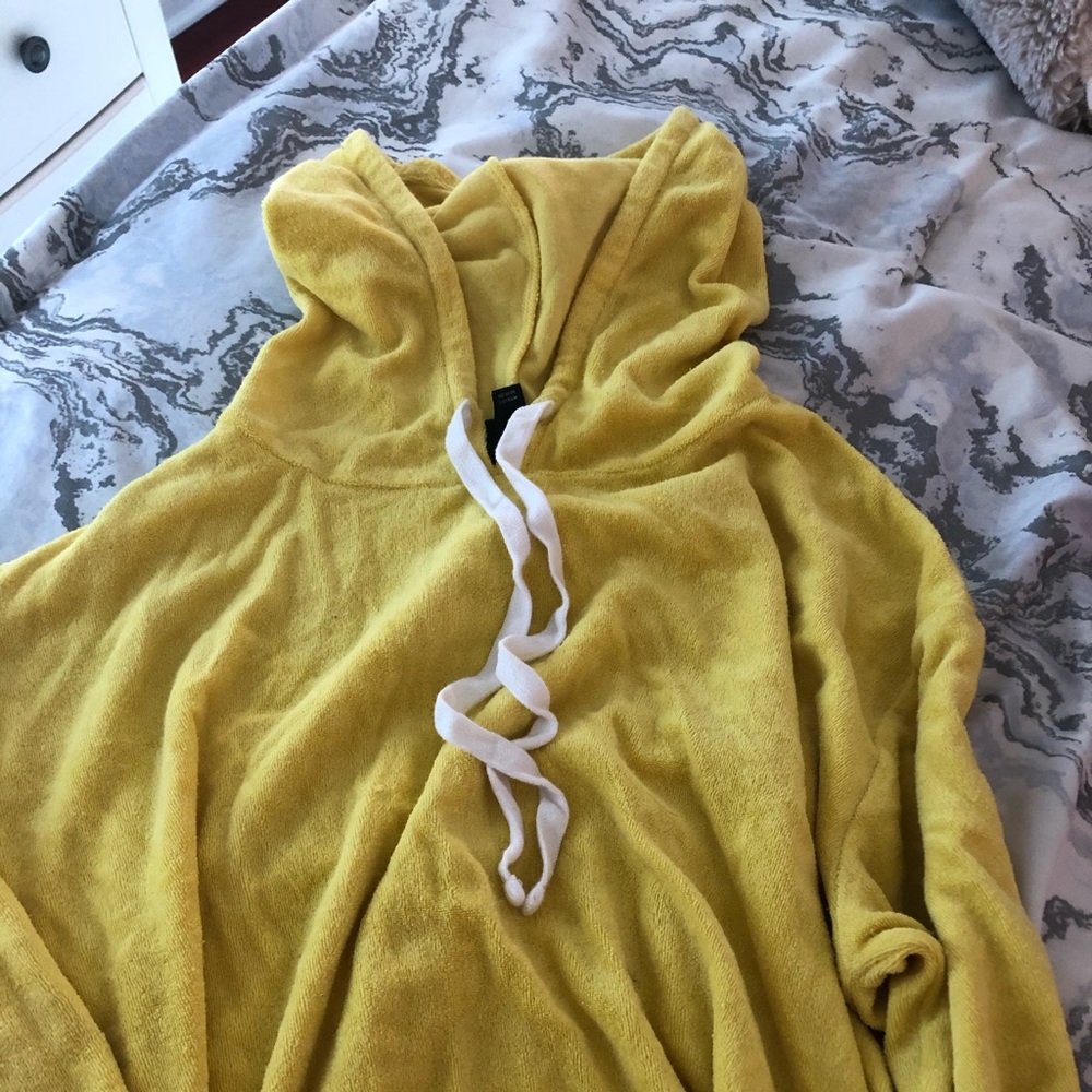 Yellow plush hoodie